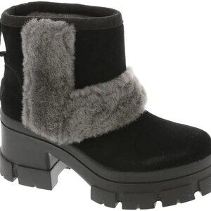 UGG Women's Brooklyn Black Suede Sunburst Platform Ankle Boots. Sz: 10